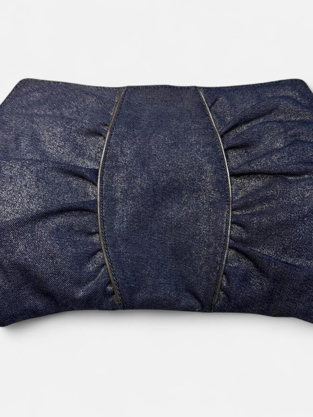 Marc Jacobs Navy Denim Ruched Clutch